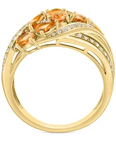 Effy Multi-Gemstone (1-3/4 ct.t.w.) & Diamond (1/4 ct. t.w.) Cluster Statement Ring 14k Gold