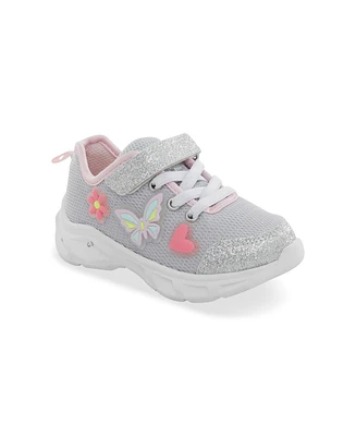 Carter's Little Girls Ohio hook and Loop Grey Shoe