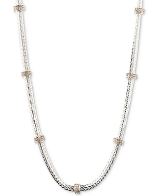 Lauren Ralph Lauren Two-Tone Pave Rondelle Bead Collar Necklace, 16" + 3" extender