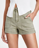 Indigo Rein Juniors' High-Rise Utility-Pocket Shorts