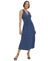 Tommy Hilfiger Women's Printed V-Neck Midi Dress