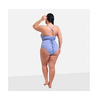 Rebdolls Plus Size Sunny Tie Waist One Piece Swimsuit