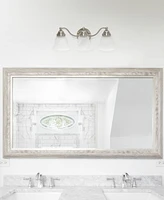 Lalia Home Essentix Traditional Three Light Curved Metal, Alabaster White Glass Shade Vanity Uplight Downlight Wall Mounted Fixture