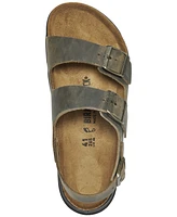 Birkenstock Men's Milano Crosstown Waxy Leather Two Strap Sandals from Finish Line