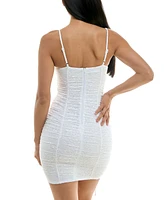 Bcx Juniors' Lace Sweetheart-Neck Ruched Bodycon Dress