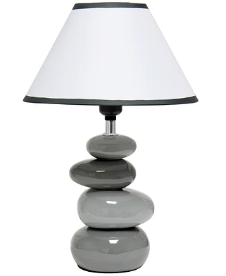 Creekwood Home Priva 14.7" Contemporary Ceramic Stacking Stones Table Desk Lamp