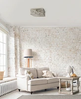 Lalia Home 12" Classix Glam Two Light Decorative Square Crystal and Metal Flush Mount Ceiling Light Fixture
