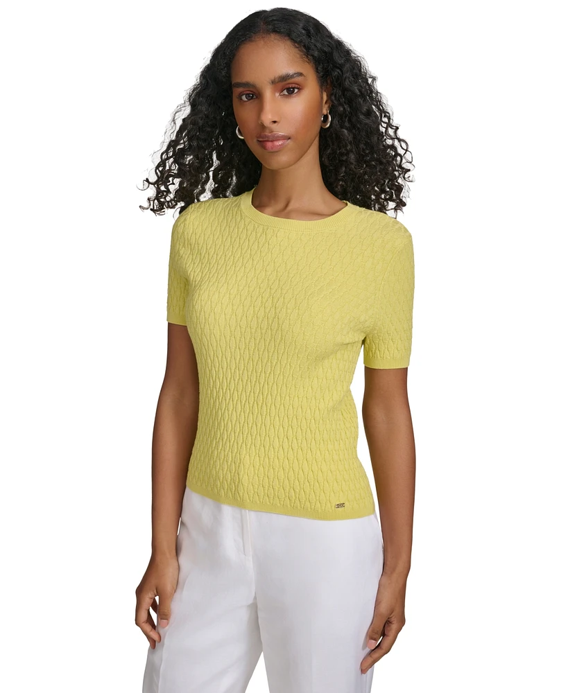 Calvin Klein Women's Textured Short-Sleeve Sweater