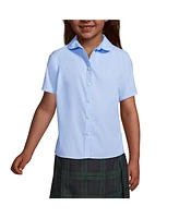 Lands' End Big Girls Short Sleeve Peter Pan Collar Broadcloth Shirt