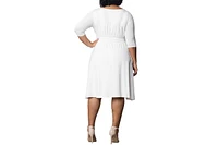 Kiyonna Plus Draped Class Cowl Neck Dress