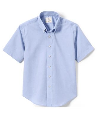 Lands' End Little Boys School Uniform Short Sleeve No Iron Pinpoint Dress Shirt