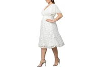 Kiyonna Plus Pretty Petals Mesh Cocktail Dress