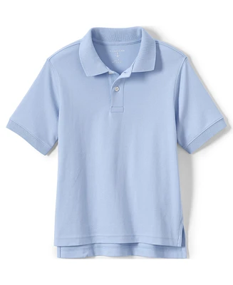 Lands' End Big Boys Husky School Uniform Short Sleeve Interlock Polo Shirt