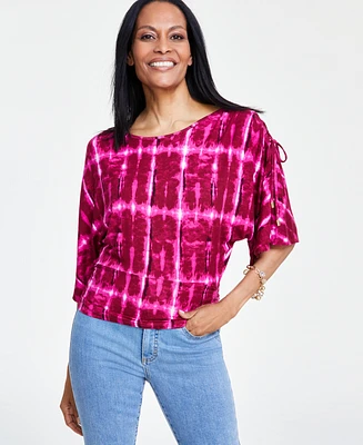 I.n.c. International Concepts Women's Tie-Sleeve Top, Created for Macy's