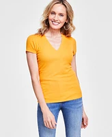 I.n.c. International Concepts Women's Ribbed V-Neck Top, Created for Macy's