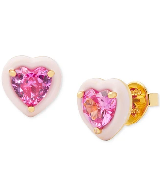 kate spade new york Gold-Tone Sweetheart Blue Stud Earrings