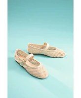 Arezzo Women's Abby Woven Ballet Flats