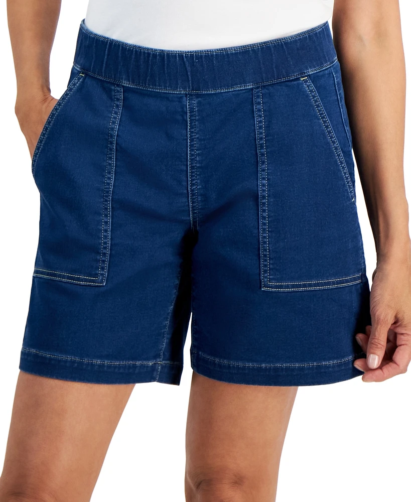 Style & Co Women's Denim Mid-Rise Pull-On Shorts, Created for Macy's