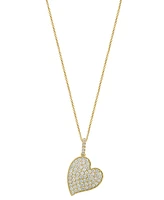 Effy Diamond Heart Pave 18" Pendant Necklace (3/4 ct. t.w.) in 14k Gold