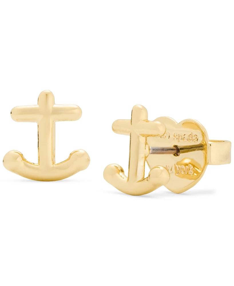 Kate Spade New York Gold-Tone Away We Go Polished Anchor Stud Earrings