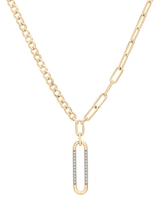 Audrey by Aurate Diamond Vertical Link Two-Chain 18" Pendant Necklace (1/6 ct. t.w.) in Gold Vermeil, Created for Macy's