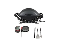 Weber Q 2400 Electric Grill (Black) with Thermometer and Tool Set