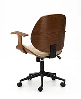 Glitzhome Leatherette Gaslift Adjustable Swivel Office Chair