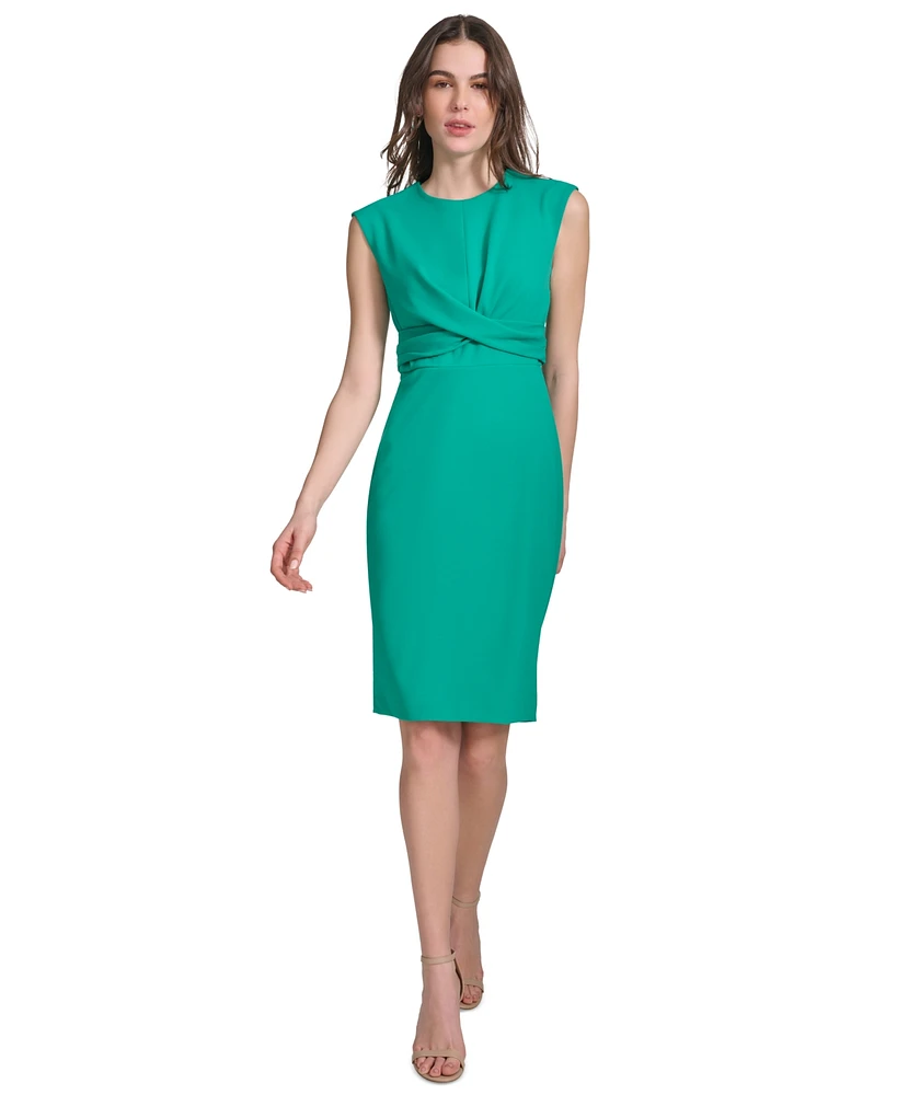 Calvin Klein Petite Twist-Front Sheath Dress | MainPlace Mall