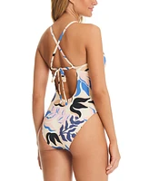 Red Carter Women's U-Wire Printed One-Piece Swimsuit