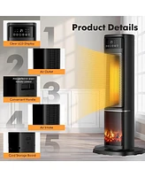 1500W Oscillating Ceramic Tower Electric Space Heater with Remote