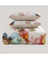 Bebejan Antique Flowers Ivory Bedding 200 Thread Count 100% Cotton Sateen 5 Piece Reversible King Comforter Set