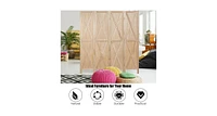 Slickblue 5.6 Ft 4 Panels Folding Wooden Room Divider