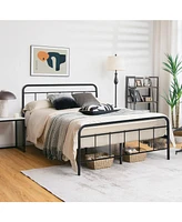 Slickblue Heavy Duty Metal Platform Bed Frame with Headboard