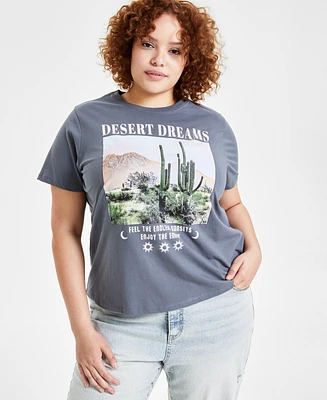 Rebellious One Trendy Plus Desert Dreams Graphic Print T-Shirt