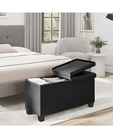 Nestl Inch Ottoman Storage Bench with Bins