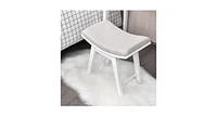 Slickblue Modern Dressing Makeup Stool with Concave Seat Rubberwood Legs