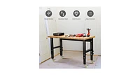 Slickblue 48"—24" Adjustable Height Mobile Workbench with Caster-Natural - Natural