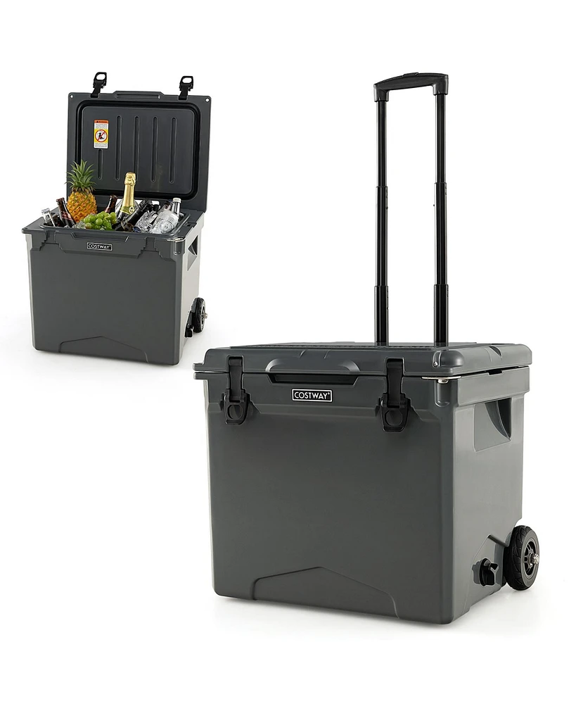 Slickblue 42 Quart Hard Cooler with Wheels and Handle