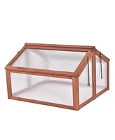 Slickblue Double Box Garden Wooden Greenhouse