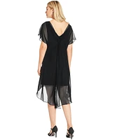 Adrianna Papell Chiffon-Overlay A-Line Dress