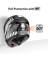 Ahr Run-F3 Full Face Motorcycle Helmet Dot Approve Removable Liner Street Bike