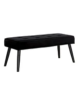 WestinTrends Velvet Tufted Bedroom Bench for Living Room & Entryway