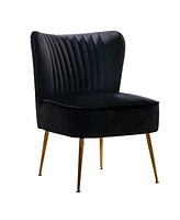 22" Wide Upholstered Tufted Velvet Accent Chair With Metal Leg