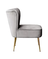 WestinTrends 22" Wide Upholstered Tufted Velvet Accent Chair With Metal Leg