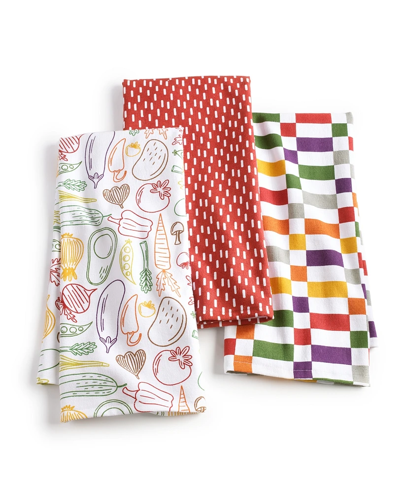 The Cellar S/3 Garden Veggies Cotton Towels