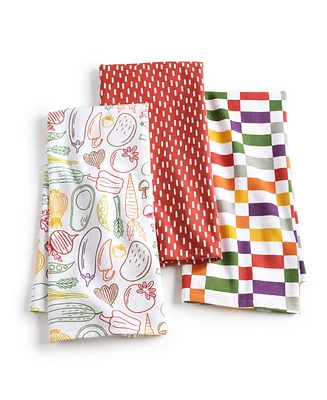 The Cellar S/3 Garden Veggies Cotton Towels