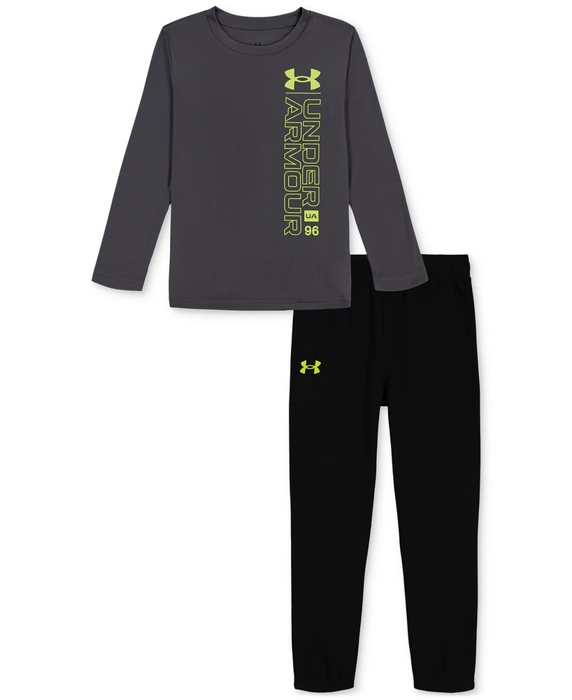 Under Armour Toddler and Little Boys Long-Sleeve Graphic Tee & Fleece Joggers