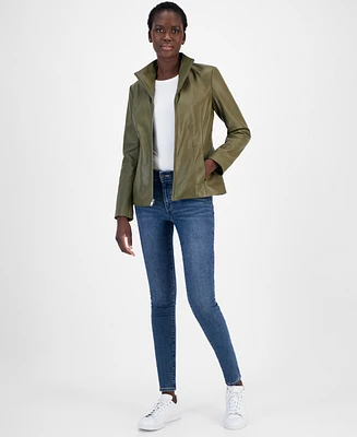 Cole Haan Womens Leather Coat