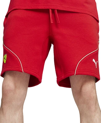 Puma Men's Ferrari Race Regular-Fit Piped 8" Fleece Shorts