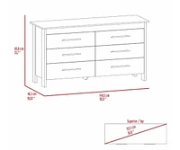 Southington 6-Drawer Rectangle Dresser Light Oak And White